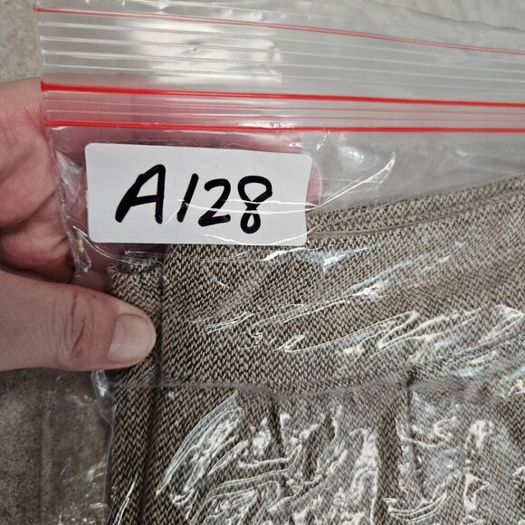 Anthropologie Tabitha A-Line Skirt Small Beige Tweed Linen Cotton Side Pockets 6 - Picture 9 of 9